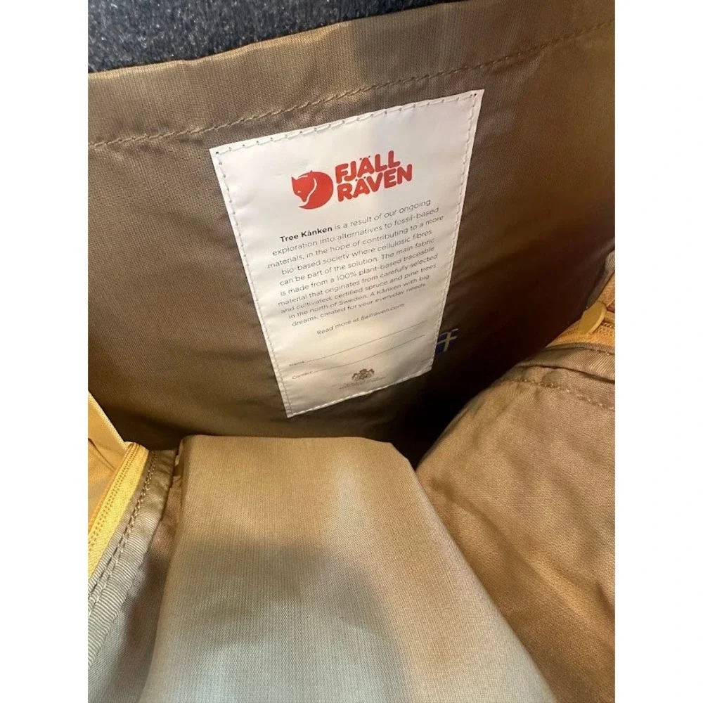 Fjallraven Tree-Kanken Backpack Bag Unisex Yellow Sustainable Eco-Friendly Bag